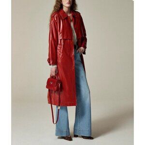 J.Crew rain or shine trench coat red preppy vibrant 90s Y2K chic sz S